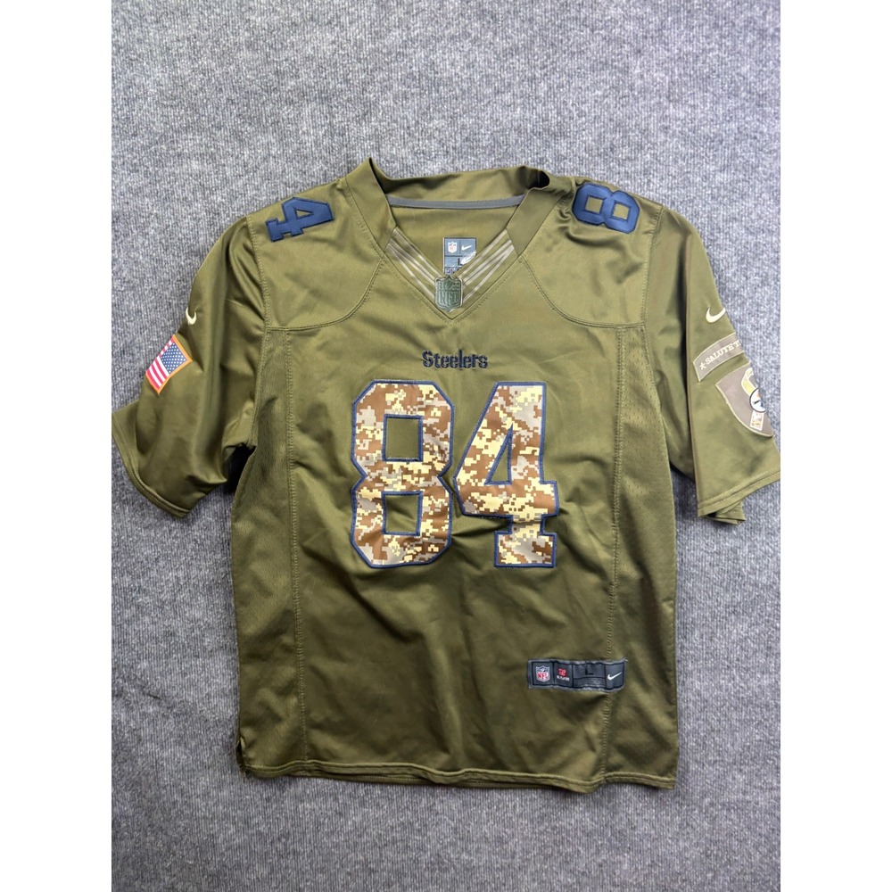 Nike Pittsburgh Steelers Antonio Brown Jersey Mens Large Green Salute To Service